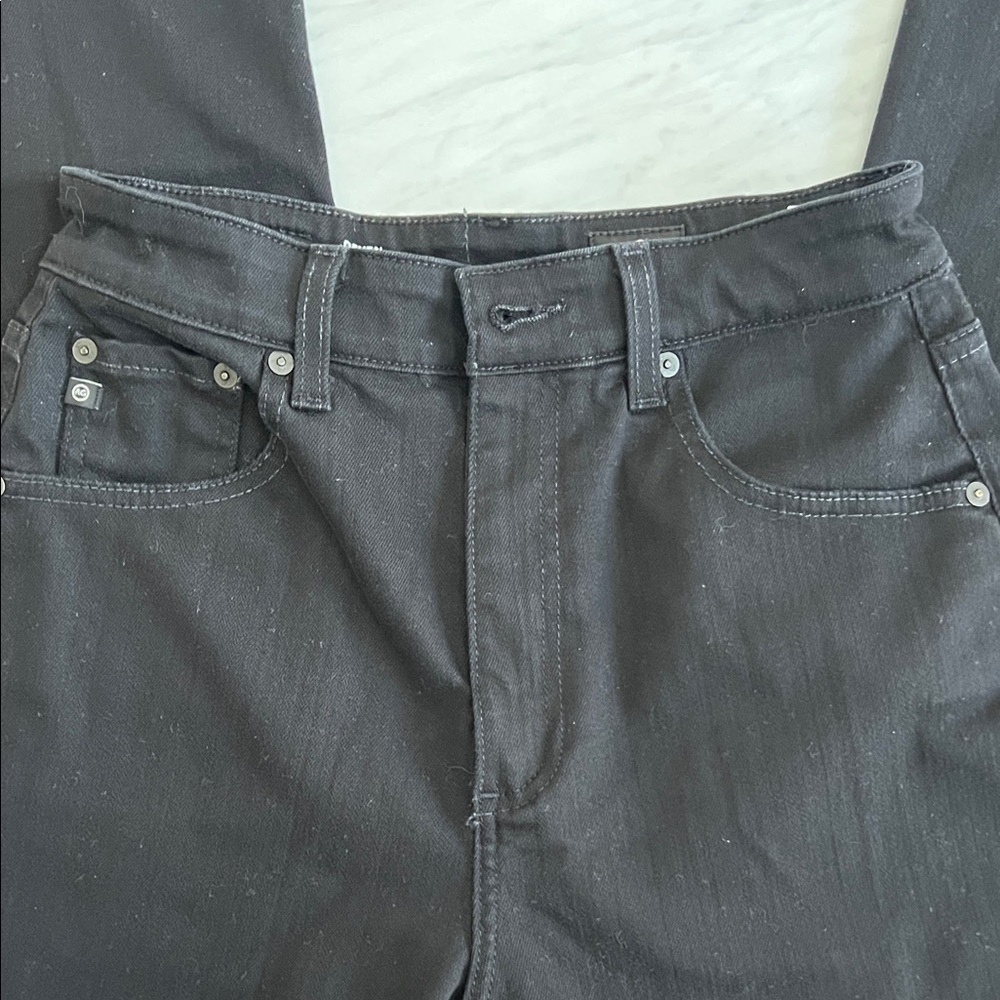 Ag Adriano Goldschmied Black Ultra High Rise Wide leg DEVEN Jeans - Picture 8 of 9